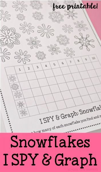 Winter Freebie! I SPY & Graph Snowflakes Printable for your preschool and;or kindergarten kiddos! Great way to work on visual scanning and early math skills! Snowflakes Kindergarten, Snow Math, Winter Classroom Activities, Snowflake Bentley, Winter Math Activities, Snow Activities, Winter Classroom, Graphing Activities, Winter Kindergarten