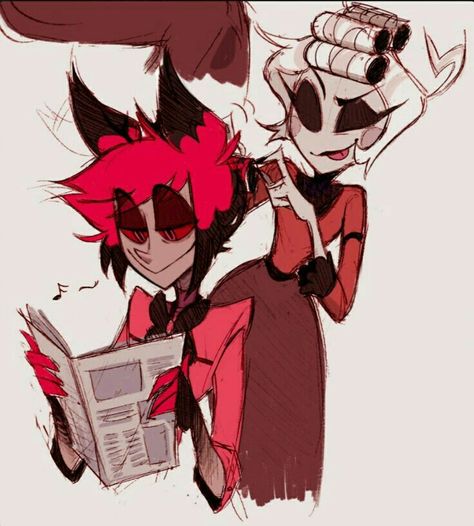 Alastor X Rosie xd Alastor X Rosie, Hazbin Hotel Alastor, Hazbin Hotel, Fanfiction, Doodles, Hotel, Tumblr