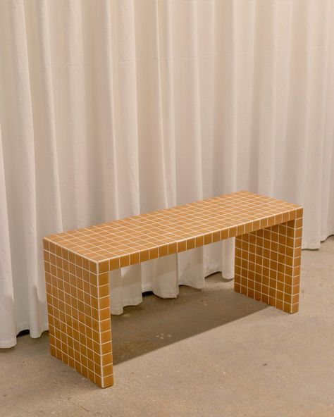 Tile Table - Handmade Tile Furniture - Tile Bench - Coffee Table - Tile Furniture - Tile Coffee Table - Home Design - 960 x 320 x 440 mm par StudioCubbe sur Etsy Coffee Table Tile, Tiled Bench, Tile Bench, Table Tile, Tile Coffee Table, Narrow Entryway Table, Reclaimed Wood Console Table, Tile Furniture, Tiled Coffee Table