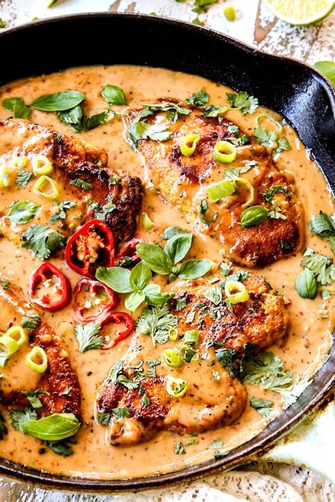 Coconut Chicken Recipe, Creamy Coconut Chicken, Coconut Cream Recipes, Thai Coconut Chicken, Coconut Milk Chicken, Coconut Lime Chicken, Carlsbad Cravings, Coconut Milk Recipes, Coconut Sauce