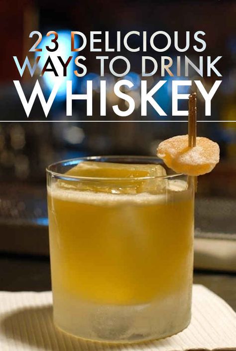 23 Delicious Ways To Drink Whiskey Tonight - BuzzFeed Mobile Penicillin Cocktail, Sophisticated Food, Amaretto Sour, Party Dips, Whiskey Drinks, Snacks Für Party, Simple Recipes, Real Simple, Party Drinks