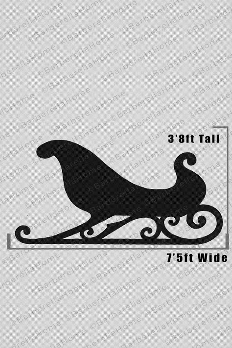 Life-size 3'8ft Santa's Sleigh Template when made. - Etsy Canada Sleigh Template, Santa Sleigh Silhouette, Christmas Sleigh Decorations, Christmas Silhouette, Silhouette Decor, Reindeer Silhouette, Santa's Sleigh, Silhouette Template, Christmas Stencils