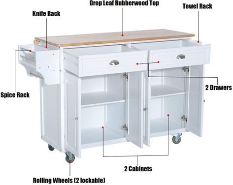 Kitchen Island With Wheels And Seating, Small Moveable Kitchen Island, Moveable Kitchen Island, Breakfast Nook With Storage, Wooden Kitchen Storage, Drop Leaf Kitchen Island, Island On Wheels, Kitchen Carts On Wheels, Portable Kitchen Island