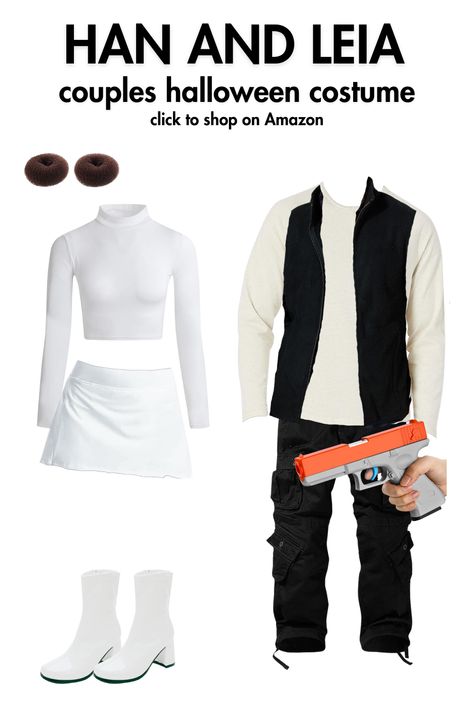 Couples Costumes Star Wars, Han Solo And Leia Costume, Couple Customes, Star Wars Couple Costume, Halloween Costume For Couples, Costume For Couples, Oogie Boogie Costume, Star Wars Costumes Diy, Holloween Costumes