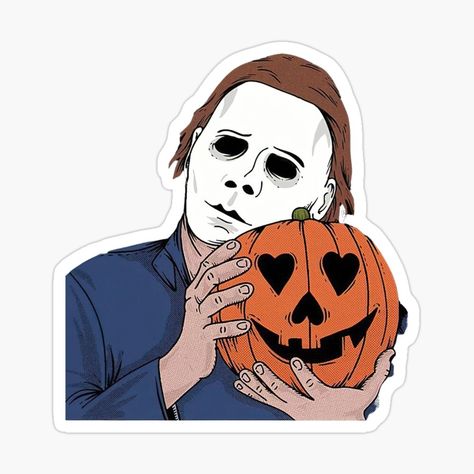 Get my art printed on awesome products. Support me at Redbubble #RBandME: https://www.redbubble.com/i/sticker/Halloween-Jack-O-Lantern-Michael-Myers-by-stephmaccarthy/151873613.EJUG5?asc=u 2000s Cartoons, Halloween 1978, Cartoon Cake, Halloween Jack O Lanterns, Halloween Jack, Michael Myers, Halloween Stickers, Jack O, Jack O Lantern