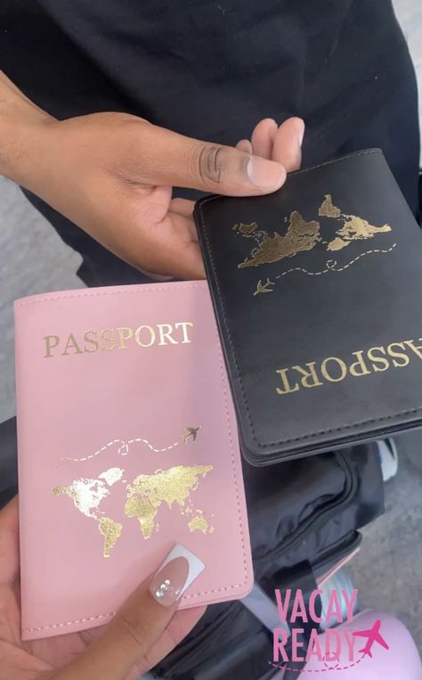 Passport Aesthetic Couple, Airport Couple Aesthetic, Airport With Boyfriend, Travel Partner, Couple Passport, Black Couple Airport, His And Her Passport Aesthetic, Traveling Couple, Family Passport