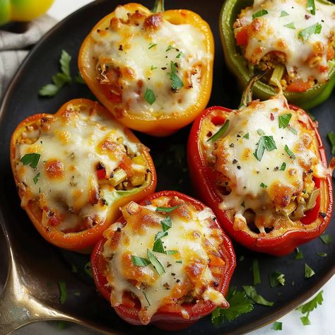 Stuffed Peppers Recipe - avarecipes.com Couscous Stuffed Peppers, Easy Stuffed Pepper Recipe, Healthy Family Dinner, Vegetarian Stuffed Peppers, Easy Stuffed Peppers, Stuffed Peppers Healthy, Stuffed Peppers Recipe, Bell Pepper Recipes, Healthy Family Dinners