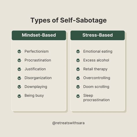 Sometimes we self sabotage because we’re stressed out. Other times, it’s because we have limiting beliefs holding us back. This is why doing the mindset work and doing self care to manage stress is so important. Taking care of yourself is key to achieving big goals while feeling fulfilled💚 Stop Self Sabotage, Mindset Work, Taking Care Of Yourself, Big Goals, Perfectionism, Limiting Beliefs, Stressed Out, Retail Therapy, Self Care