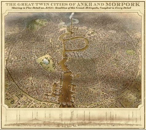 Fantasy Metropolis, Discworld Map, Ankh Morpork, Discworld Books, Terry Pratchett Books, Terry Pratchett Discworld, Invisible Cities, Map Maker, D D Maps