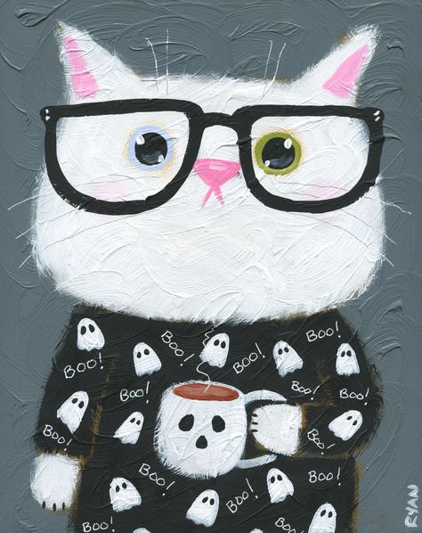 Oh I almost forgot to share this! I painted some spooky coffee kitties in Boo Sweaters! One black and white and one white and black. I'm sure it's still morning somewhere. 😺🖤🤍 Available in my shop: https://kilkennycat.art/product/nghswwh/ #cat #art #artist #painting #kilkennycatart #coffee #halloween Spooky Coffee, Coffee Halloween, Folk Art Painting, Artist Painting, Cat Art, Art Artist, Folk Art, To Share, White And Black