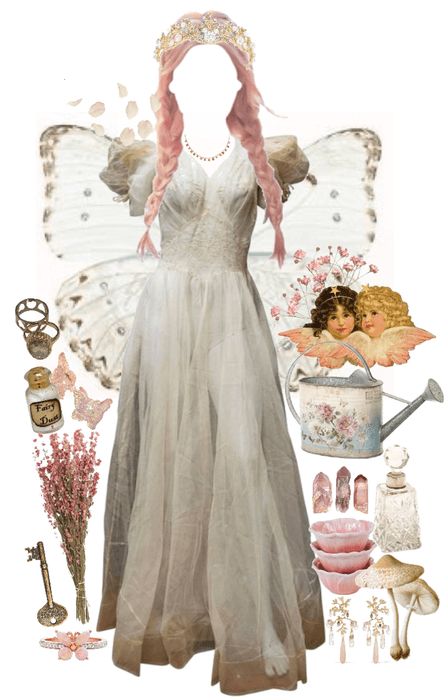 White Fairycore Outfits, Fairy Tale Aesthetic Outfit, Pastel Fairy Outfit, White Fairy Outfit, Pastel Fairycore Outfits, White Witch Outfit, Fairycore Outfit Aesthetic, Angel Core Aesthetic Outfits, Angel Core Outfit