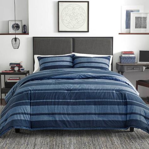 Nautica Plot 200 Thread Count Plaid 100% Cotton Percale Sheet Set & Reviews | Wayfair Navy Bedding, Cotton Comforter Set, Twin Xl Comforter, King Comforter Sets, Stylish Beds, Cotton Comforters, Queen Comforter Sets, Queen Comforter, King Comforter