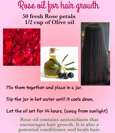 Rose Water Hair, Water Hair, Fresh Rose Petals, Oil Mix, Rose Oil, Hair Growth Oil, Rose Water, Hair Products, Rose Petals