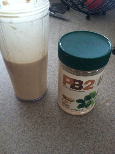 Peanut Butter Banana Protein Shake using PB2 Pb2 Smoothie, Peanut Butter Powder Recipes, Fitness Smoothies, Pb2 Recipes, Banana Protein Shake, Banana Protein, Frozen Bananas, Peanut Butter Powder, Powder Recipe