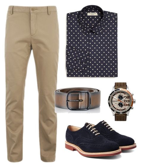 "men 1" by freshdee on Polyvore featuring Burberry, Lacoste, Church's, Diesel, mens, men, men's wear, mens wear, male and mens clothing Church Outfit Men Sunday, Mens Church Outfit, Church Outfit Men, Mens Chino Pants, Church Outfit, Dot Shirt, Polka Dot Shirt, Mens Wear, Mens Chinos