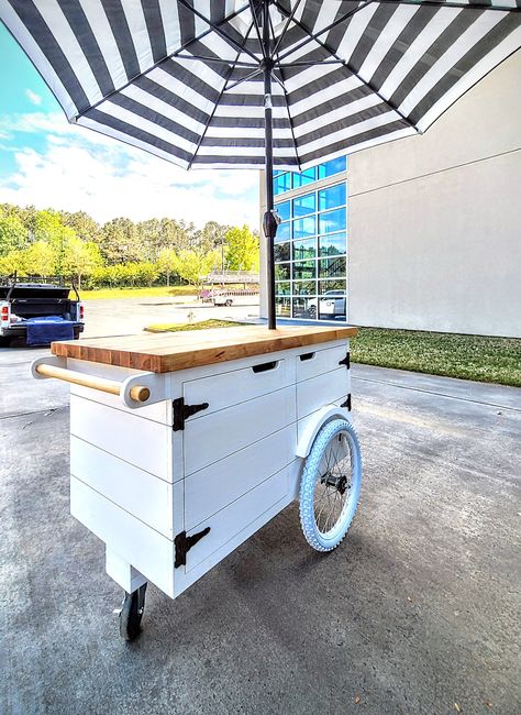 Mobile Beverage Cart, How To Build A Mobile Coffee Cart, Mobile Charcuterie Truck, Mobile Charcuterie Cart, Charcuterie Cart, Mobile Coffee Bar, Bakery Cart, Mobile Bar Cart, Vendor Cart