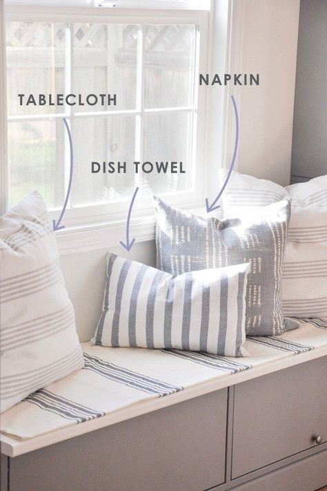 all about diy throw pillows, where to source decor fabric, and how much it costs | creative ways to source pillow fabric materials Making Throw Pillows, Diy Throws, Diy Throw Pillows, Diy Pillow Covers, Farmhouse Side Table, Pillow Ideas, Cute Dorm Rooms, Up House, Pillow Fabric