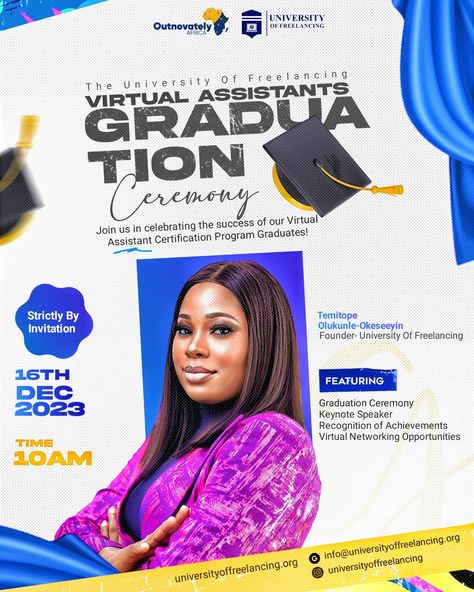 Graduation Flyer Design, Flyers Design, Flyer And Poster Design, Social Media Poster, Happy Graduation, Keynote Speakers, Graduation Ceremony, Graphic Design Fun, Creative Posters