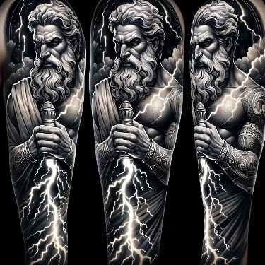 Zeus Lightning Bolt, Calf Tattoo Ideas, 34 Tattoo, Snow Tattoo, Zeus God, Greek God Tattoo, Lightning Bolt Tattoo, Sky Tattoos, Lightning Tattoo