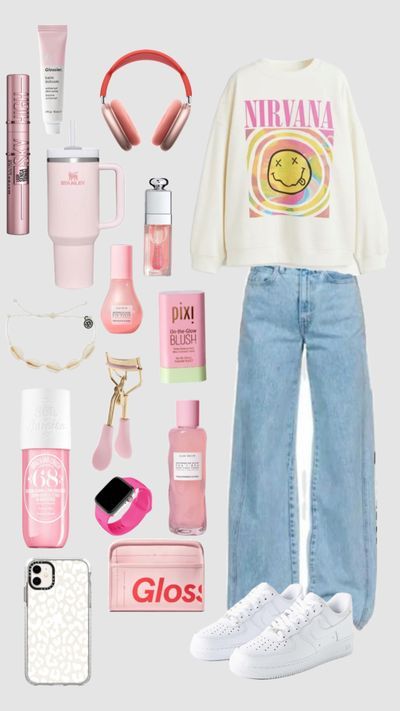 Check out izbiz233's Shuffles #outfitinspo #ootd #preppy #pink #makeup #schooloutfit #school Preppy Outfits Aesthetic, Shuffles Outfits, Ootd Preppy, Preppy Pink, Vintage Preppy, Balm Dotcom, Cute Lazy Outfits, Lazy Outfits, Pink Makeup