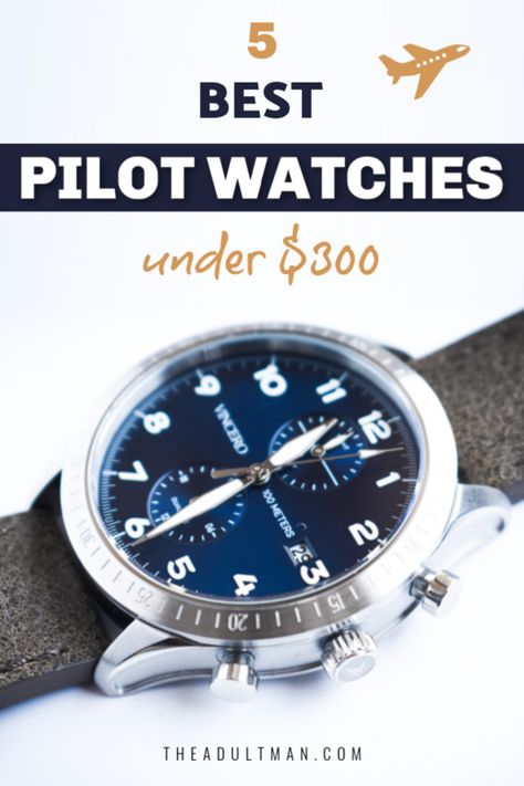 You don't have to be a real pilot to feel as cool as one. Learn what a pilot watch is and check out our picks of the best pilot watches under $300. Gifts For Pilots Men, Pilot Watches For Men, Watch Engraving Ideas, Arabic Numbers, Faux Leather Motorcycle Jacket, Cheap Christmas Gifts, Personalized Engraved Gifts, Diy Christmas Gifts Cheap, Pilot Gifts