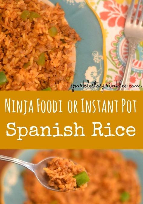 Ninja Foodi Or Instant Pot Spanish Rice Instant Pot Spanish Rice, Best Instapot Recipes, Ninja Cooking System Recipes, Spanish Rice Recipe, Electric Pressure Cooker Recipes, Rice Recipes For Dinner, Ninja Recipes, Instant Pot Soup Recipes, Best Instant Pot Recipe