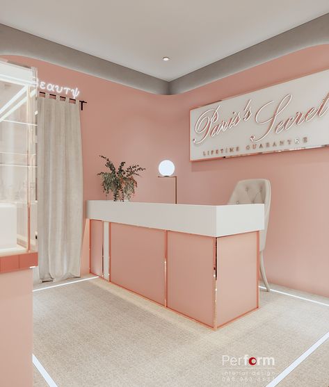 Perfume shop luxury on Behance Makeup Studio Decor, Nail Salon Interior Design, Beauty Room Salon, Esthetician Room Decor, Esthetics Room, Spa Room Decor, Salon Suites Decor, Store Design Boutique, Nail Salon Decor