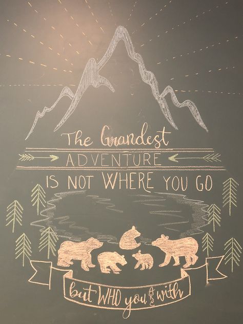 Chalk Mountain Art, Cabin Chalkboard Art, Woodland Chalkboard Art, Forest Chalkboard Art, Motivational Chalkboard Art, Mountain Chalkboard Art, Camping Chalkboard Art, Chalkboard Mountains, Mountain Chalkboard