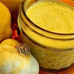 This tangy lemony dressing makes a creamy addition to salads or is great drizzled over grilled fish. Lemon Dressing Recipe, Creamy Lemon Dressing, Cajun Remoulade, Condiment Recipes, Hearty Salads, Lemon Vinaigrette, Bbq Sauce Homemade, Homemade Bbq, Lemon Sauce