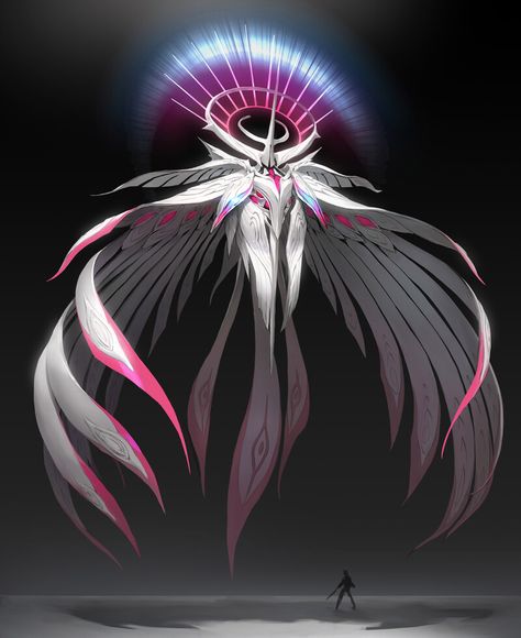 Déesse du jour et de la nuit Gods Concept Art, Angel Concept Art, God Character Design, Light Monster, Gods Design, Action Art, Gods Art, God Design, Fantasy Design