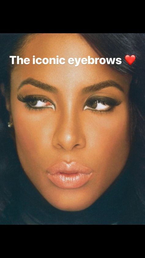 Aaliyah Eyebrows, Aaliyah Haughton, Eyebrows On Fleek, Black Nail Polish, Cute Makeup Looks, Favorite Authors, Aaliyah, Her Music, Cute Makeup