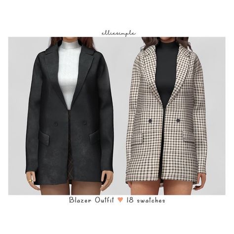 Sims 4 Jacket Cc, Turtleneck And Blazer, Cc Clothes, Sims 4 Download, Tumblr Sims 4, Alpha Cc, Sims 4 Cc Clothes, Sims Clothes, The Sims 4 Download