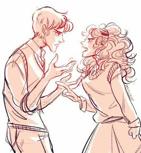 Hermione X Ron, Character Conflict, Dramione Fan Art, Draco And Hermione, Harry Potter Drawings, Arte Inspo, Arte Sketchbook, Harry Potter Fan Art, Harry Potter Art