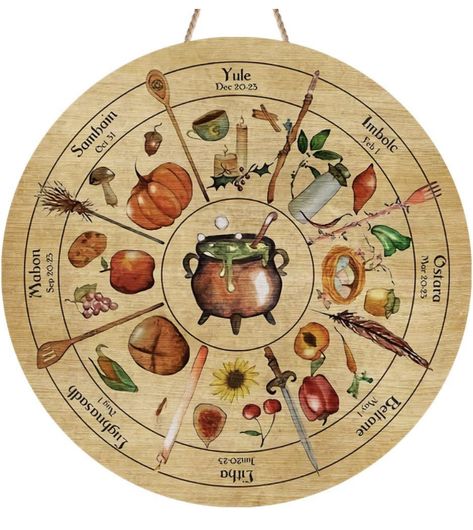 Wicca Calendar, Year Wheel, Yule Altar, Celtic Calendar, Wiccan Holidays, Pagan Wheel Of The Year, Dungeons And Dragons Decor, Dungeons And Dragons Figures, Dungeon Master Screen