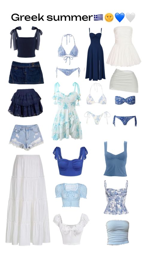 #summer#blue#white#greece#mamma mia#aesthetic#outfitideas Greece Mamma Mia, Mamma Mia Aesthetic, Mia Aesthetic, Shuffles Summer, Greece Outfit, Summery Outfits, Beachy Outfits, Outfit Inspo Summer, Trendy Outfits For Teens