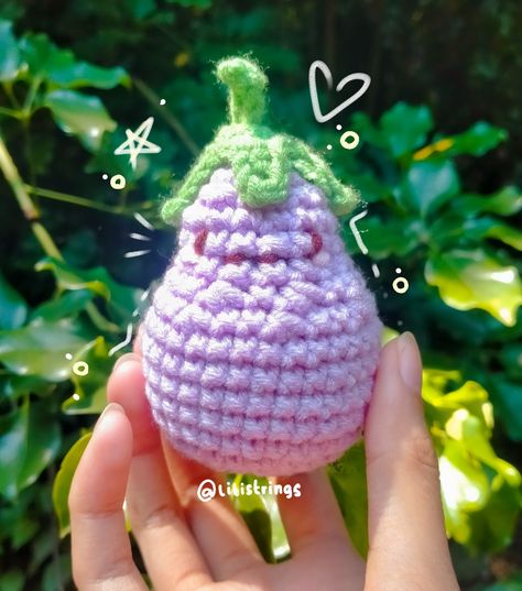 Strawberry Whale Crochet, Amigurumi Crochet, Eggplant, Crochet Amigurumi, Amigurumi, Crochet