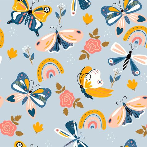 Butterfly Seamless Pattern, Butterfly Pattern Wallpaper, Freepik Backgrounds, Traditional Tattoo Flowers, Minimal Patterns, Butterfly Illustration, Digital Texture, Paper Background Texture, Texture Images