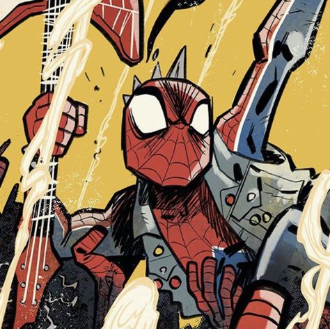 Spiderman Pfp, Punk Icon, Brown Icons, Spider Punk, Best Marvel Characters, Punk Pins, Spiderman Pictures, Marvel Fan Art, Man Icon