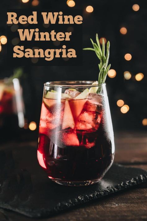 Red Wine Winter Sangria is full of the flavors of citrus, apples, pomegranate, star anise, and cinnamon. This is a great cocktail for a Holiday party or just a casual night at home. It can be served chilled, over ice, or at room temperature. Fall Red Wine Sangria Recipes, Red Wine Sangria Fall, Winter White Wine Sangria, Best Red Wine For Sangria, Winter Red Sangria, Winter Sangria, Christmas Gin, Christmas Sangria, Mulling Spices