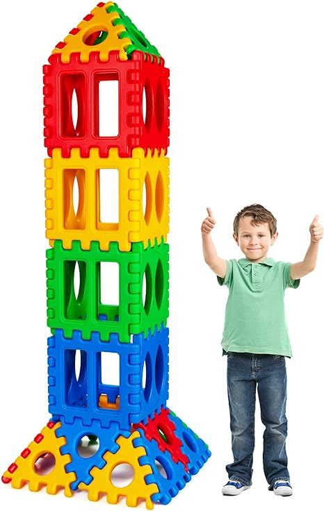 Amazon.com: Costzon 32 Pieces Jumbo Building Blocks for Kids, Big Waffle Block Set, Preschool Educational Creativity Sensory Toy, Interconnecting Stacking Building Toy Set for Boys & Girls : Toys & Games Blocks For Kids, Kids Blocks, Magnetic Tiles, Stacking Blocks, Building Blocks Toys, Shining Star, Sensory Toys, Toy Sets, Building Toys