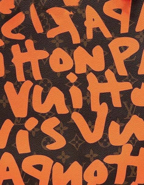 Louis Vuitton Orange Graffiti by Stephen Sprouse Aesthetic Picture Wall, Orange Graffiti, Louis Vuitton Orange, Wall Graffiti, Stephen Sprouse, Aesthetic Picture, Orange Aesthetic, Picture Wall, Graffiti