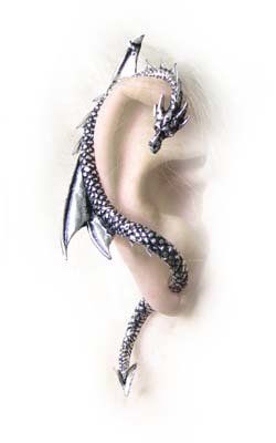 #Gothic Earring,The Dragon's Lure (Stud) Alchemy Dragon Ear Cuffs, Gothic Dragon, Alchemy Gothic, Dragon Earrings, Gothic Earrings, Gothic Metal, Estilo Punk, Ear Cuffs, A Dragon