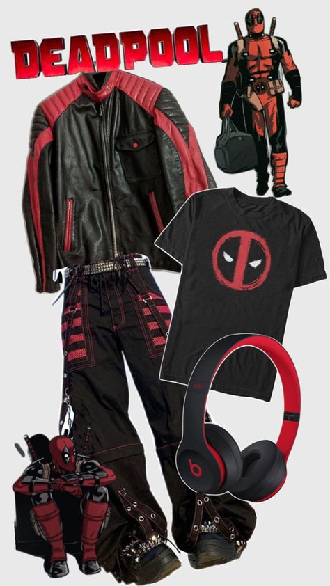 Deadpool Outfit, Creative Outfit Ideas, Deadpool Costume, Deadpool Cosplay, Baggy Outfit Ideas, Silly Clothes, Fasion Outfits, Kawaii Fashion Outfits, Hot Outfits