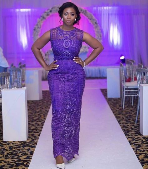 Beautiful African Fashion dresses - Hephzee Asoebi Lace Styles, Latest Asoebi Styles, Purple Lace Dress, African Lace Styles, Lace Dress Design, Lace Gown Styles, African Fashion Skirts, African Dresses Modern, Africa Dress