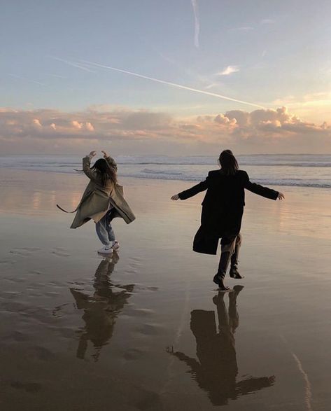 Two People, The Beach, Running, Instagram