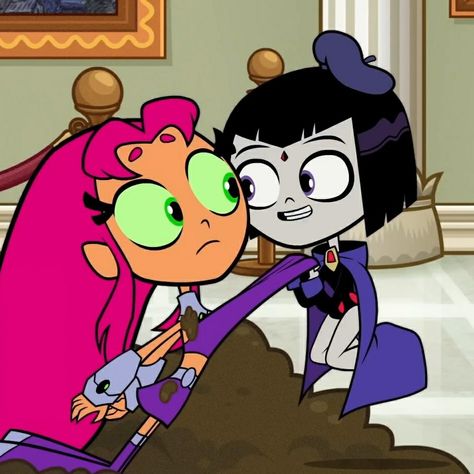 Starfire Costume, Raven Teen Titans Go, Starfire And Raven, Sonamy Comic, Star Fire, Raven Teen Titans, Teen Titans Go, Best Duos, Teen Titans