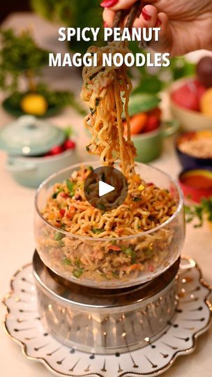 17K views · 191 reactions | Spicy Maggi Peanut Noodles — an effortless way to spice up your usual Maggi routine, these Thai-inspired noodles are tossed with crunchy vegetables and a creamy, peanut butter sauce! 🍜🫶    Detailed Recipe:    https://naturallynidhi.com/spicy-peanut-maggi-noodles/   ..#maggi #maggie #maggilover #magginoodles #naturallynidhi #appetizers #spicynoodle #vegetarianrecipes #partyfood #easyrecipes #fusionfood #padthai #padthainoodles #noodles #noodlerecipe #asiannoodles #noodleslover #thainoodles #peanutnoodles | Naturally Nidhi | Naturally Nidhi · Original audio Noodles Maggi, Maggi Noodles, Crunchy Vegetables, Maggi Recipes, Noodles Lover, Pad Thai Noodles, Peanut Butter Sauce, Peanut Noodles, Spicy Noodles