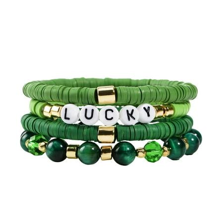 St. Layer Green Bracelet Women's Green Bracelet Message Bracelet Clay Beads Boho Suit Material: Color: as the picture shows, (Due to the difference between different monitors, the picture may have slight color difference. please make sure you do not mind before ordering, Thank you!) Package weight: 40g Package size: 10x10x5cm,(Please allow 1-3mm error due to manual measurement. please make sure you do not mind before ordering.) Size: One Size.  Gender: female.  Age Group: adult. Natural Stone Beaded Bracelets, Earthy Bracelets, Boho Suit, Jewelry With Beads, Bracelet Clay, Stackable Beaded Bracelets, Bracelet Message, Kids Bracelet, Green Beaded Bracelets