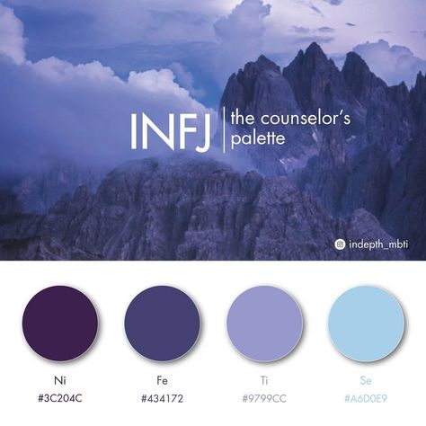 INFJ as Color Palette Zodia Pești, Personalidad Infj, The 16 Personality Types, Infj Psychology, Infj Type, Infj Mbti, Infj Personality Type, Myers Briggs Personality Types, Infj T