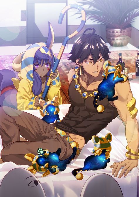 Ozymandias & Nitocris Anime Egyptian, Fate Anime Series, Black Anime Characters, Fate Zero, Fate Series, Arte Fantasy, Anime Boys, Cute Anime Guys, Fantasy Character Design